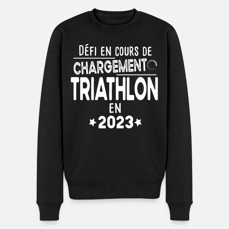 2023 Triathlon Triathlète Natation Vélo Course - Pull Premium bio Homme - noir