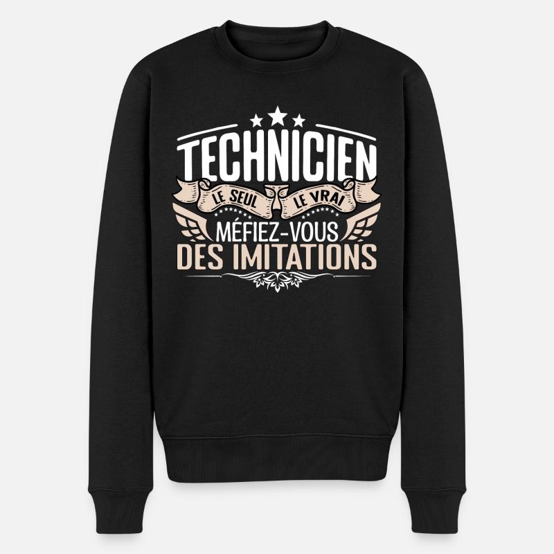Technicien le seul Technicien le vrai Technicien - Pull Premium bio Homme - noir