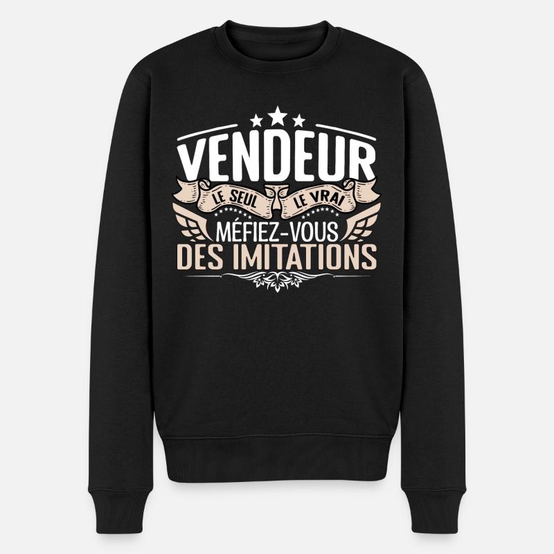 Vendeur le seul Vendeur le vrai Vendeur - Pull Premium bio Homme - noir