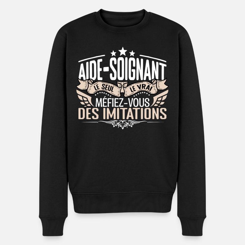 Aide Soignant le seul Aide Soignant le vrai Aide S - Pull Premium bio Homme - noir