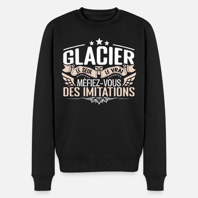 Glacier le seul Glacier le vrai Glacier - Pull Premium bio Homme - noir