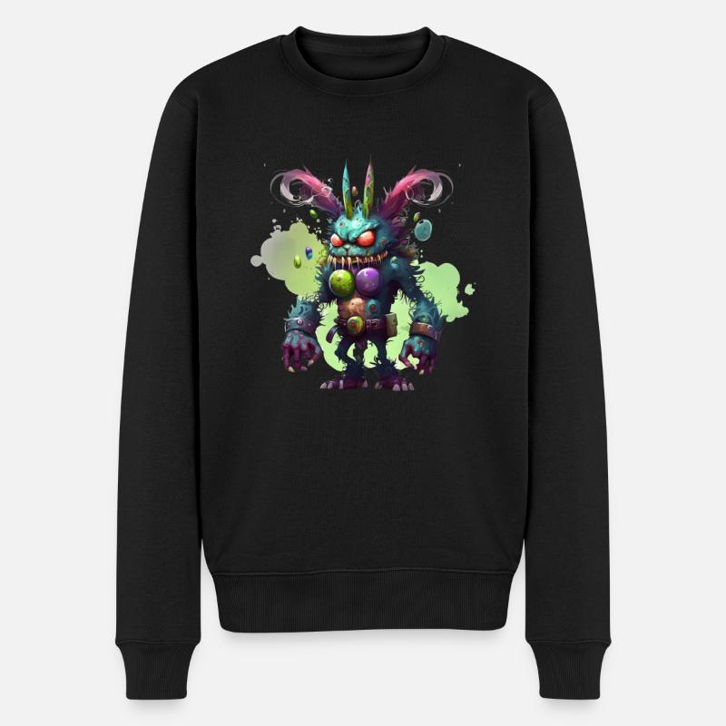 Monster Osterhase - Männer Premium Bio Pullover - Schwarz