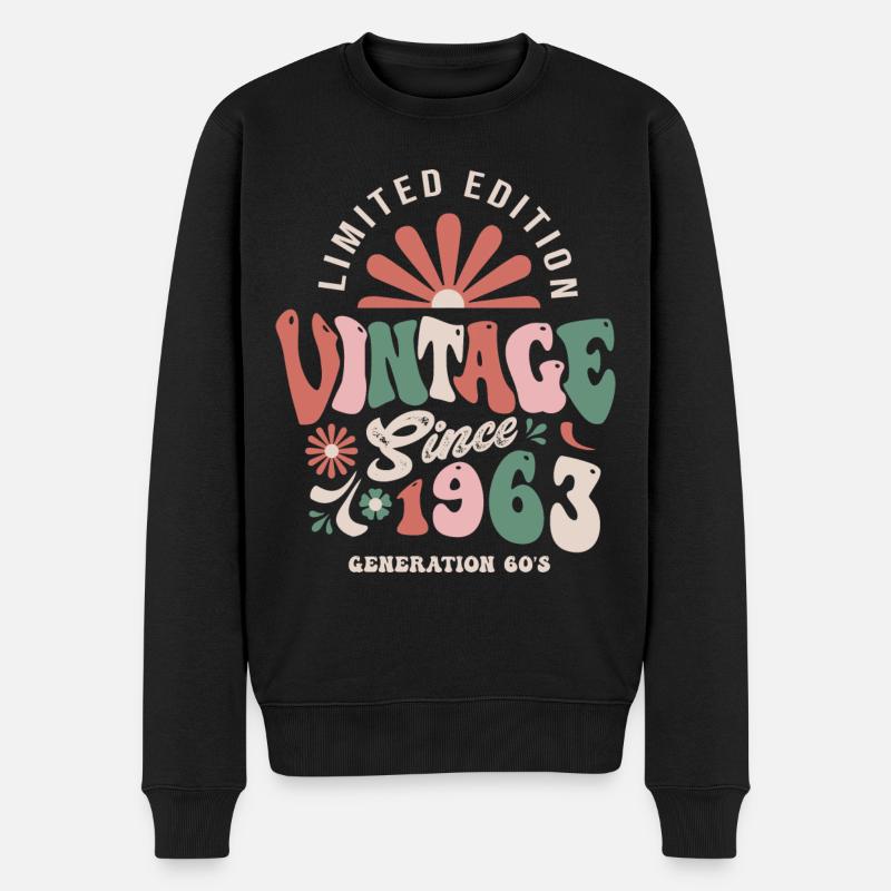 1963 Anniversaire 60 Ans vintage - Pull Premium bio Homme - noir