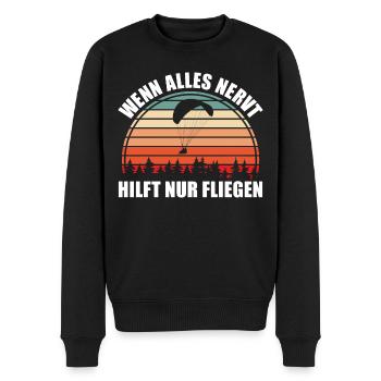 Paragleiter Gleitschirm Humor Gleitschirmflieger - Männer Premium Bio Pullover - Schwarz - Vorne - Nico (187cm)