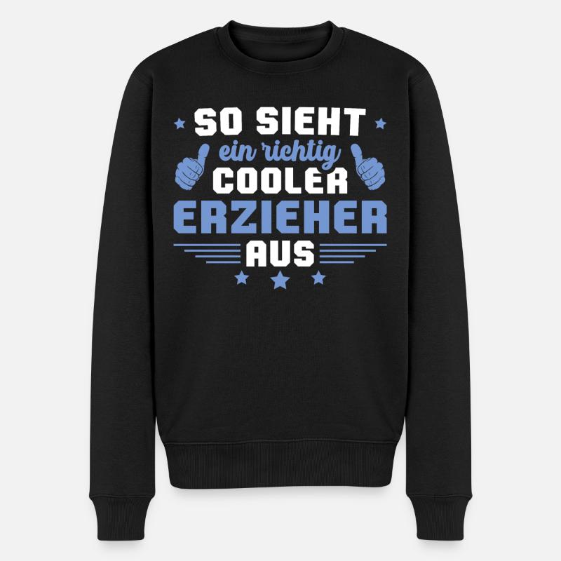 So sieht ein cooler Erzieher aus - Männer Premium Bio Pullover - Schwarz
