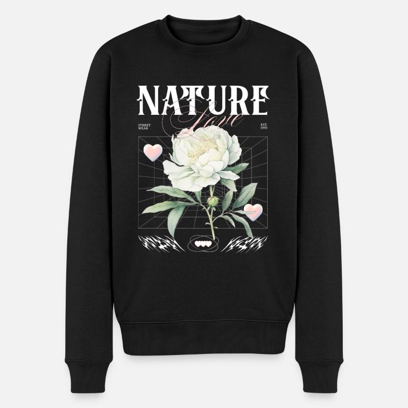 Nature Amour Rose - Pull Premium bio Homme - noir