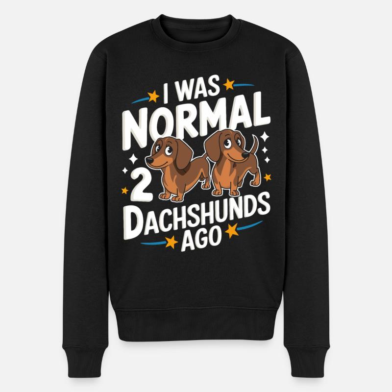 Dackel Hund - Männer Premium Bio Pullover - Schwarz