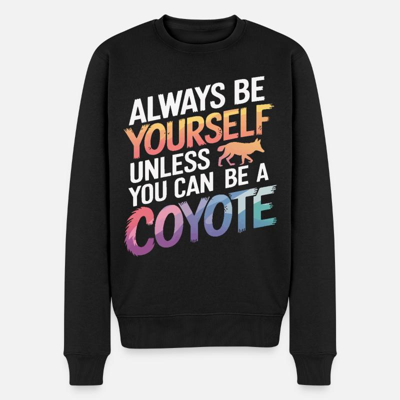 Coyote Animal Drôle - Pull Premium bio Homme - noir