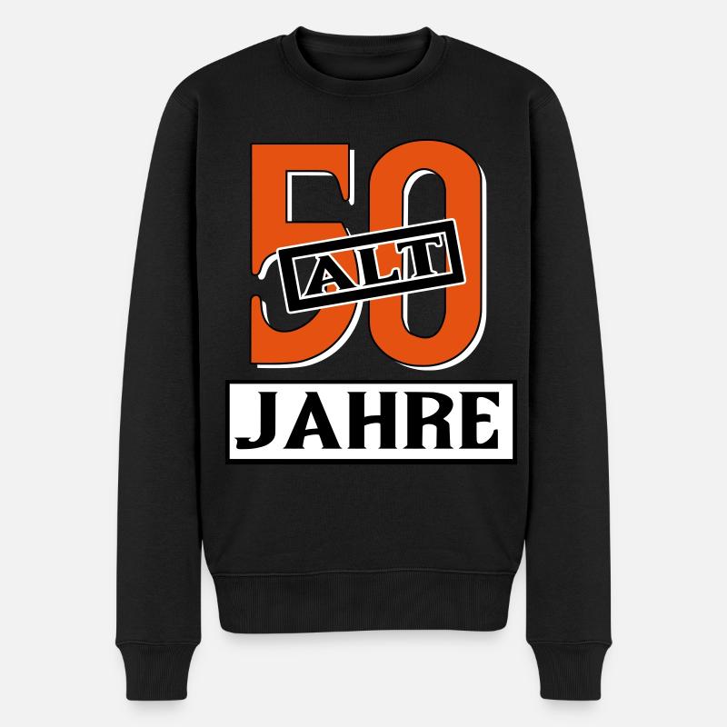 50 jahre alt geburtstag birthday Aufkleber beliebt - Männer Premium Bio Pullover - Schwarz