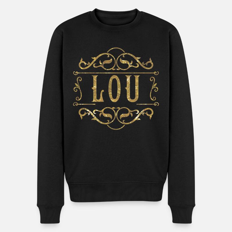 Lou gold - Männer Premium Bio Pullover - Schwarz