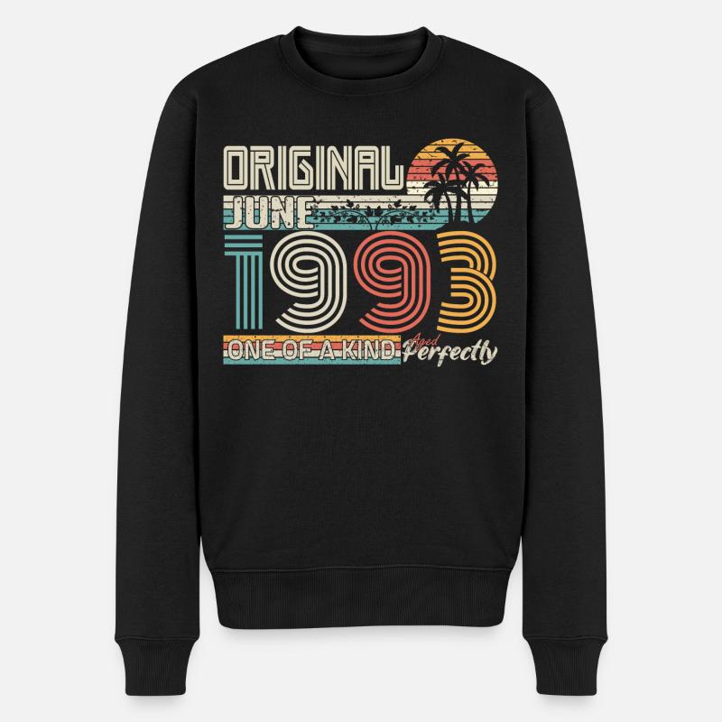 Juni 1993 Juni-Jubiläum Juni 1993 - Männer Premium Bio Pullover - Schwarz