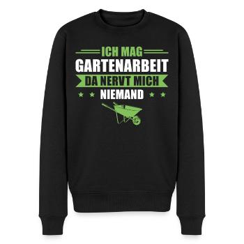Gartenarbeit da nervt niemand Hobbygärtner - Männer Premium Bio Pullover - Schwarz - Vorne - Nico (187cm)