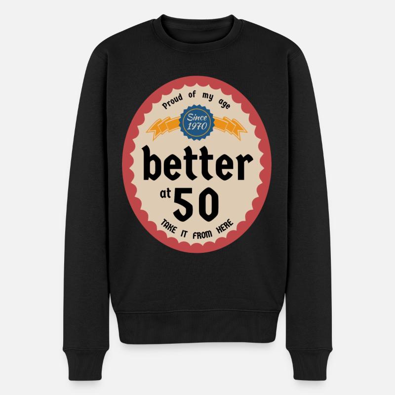 Better at 50 - Männer Premium Bio Pullover - Schwarz