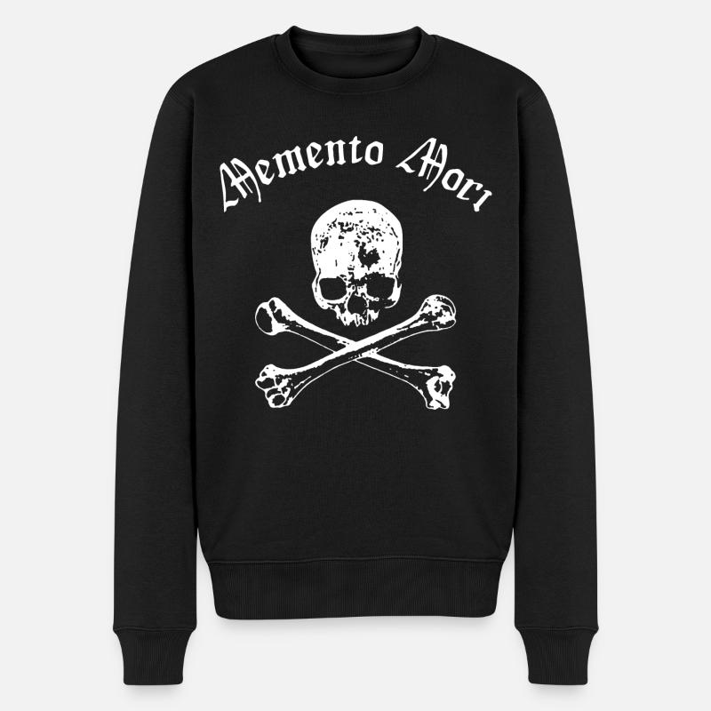 Schädel und Knochen - Memento Mori - Männer Premium Bio Pullover - Schwarz