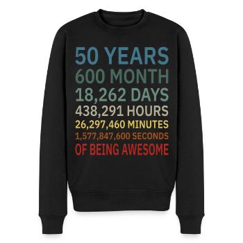 50 ans - Pull Premium bio Homme - noir - Devant - Nico (187cm)