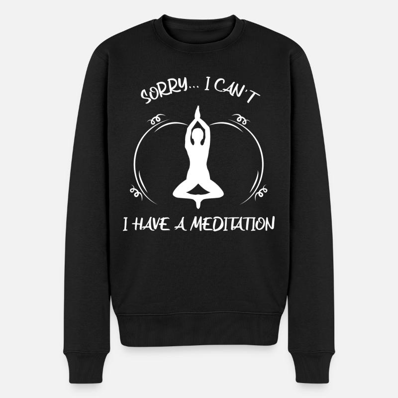 Meditaion - Männer Premium Bio Pullover - Schwarz
