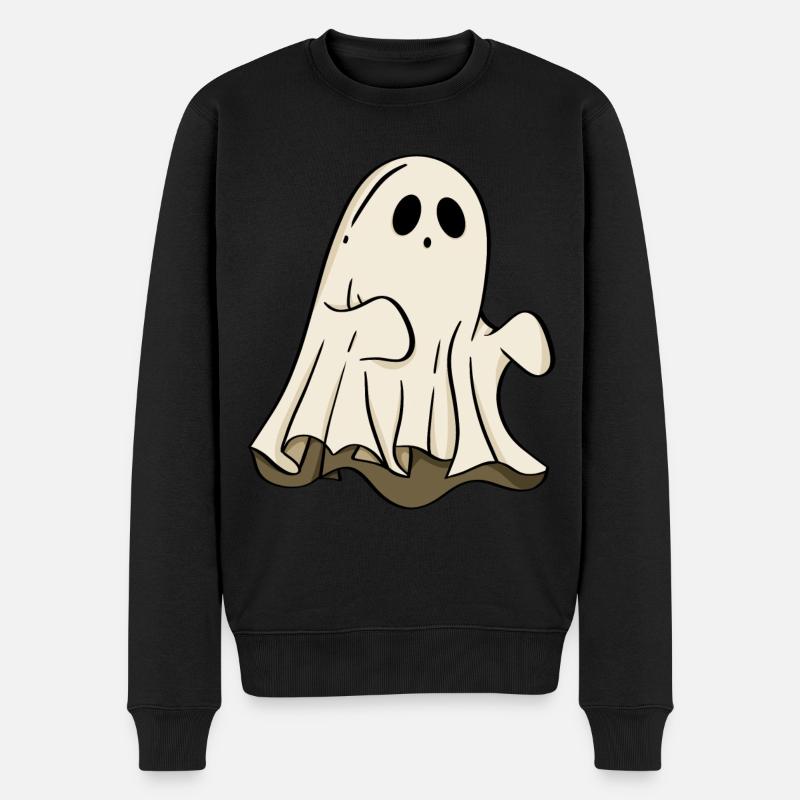 Geist Halloween - Männer Premium Bio Pullover - Schwarz