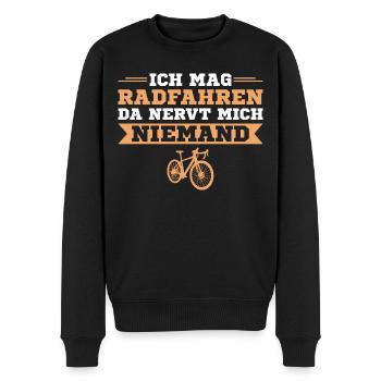 Radfahren Da nervt mich niemand Fahrrad Geschenk - Männer Premium Bio Pullover - Schwarz - Vorne - Nico (187cm)