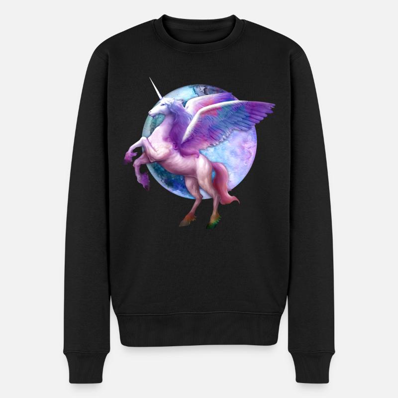 Graphique du cheval Pegasus - Pull Premium bio Homme - noir