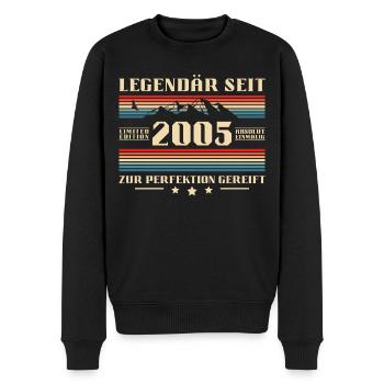 Vintage Baujahr 2005 geboren Retro Geburtstag - Männer Premium Bio Pullover - Schwarz - Vorne - Nico (187cm)
