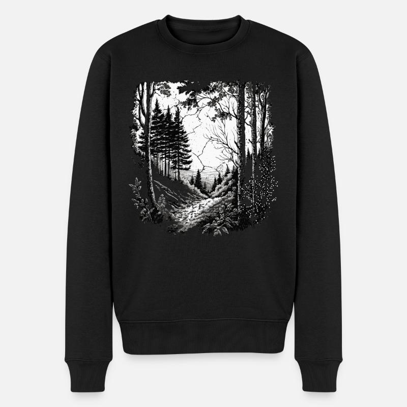 Dunkler Wald, Dunkle Wälder, Naturliebhaber - Männer Premium Bio Pullover - Schwarz