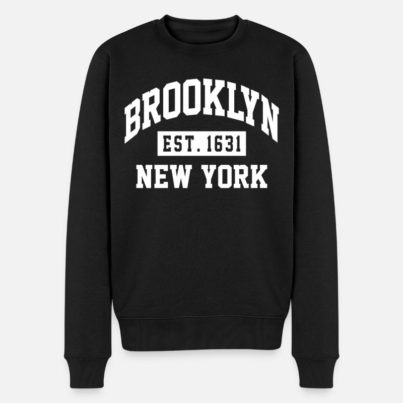 brooklyn Citation Graphique - Pull Premium bio Homme - noir