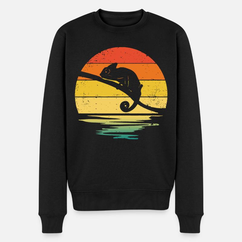 Chameleon Rétro Graphique - Pull Premium bio Homme - noir