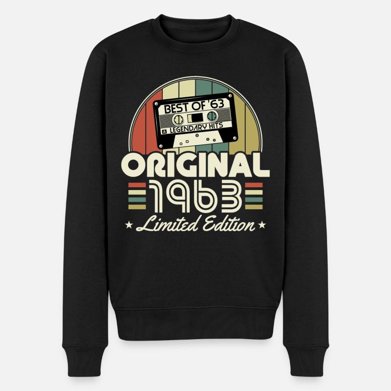 Original 1963 Jahrgang Vintage Retro Geburtstag - Männer Premium Bio Pullover - Schwarz