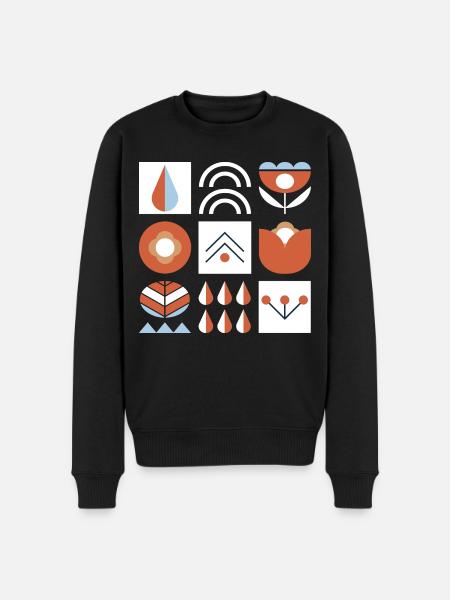 Geometric Nature Graphic - Men's Premium Organic Jumper - black