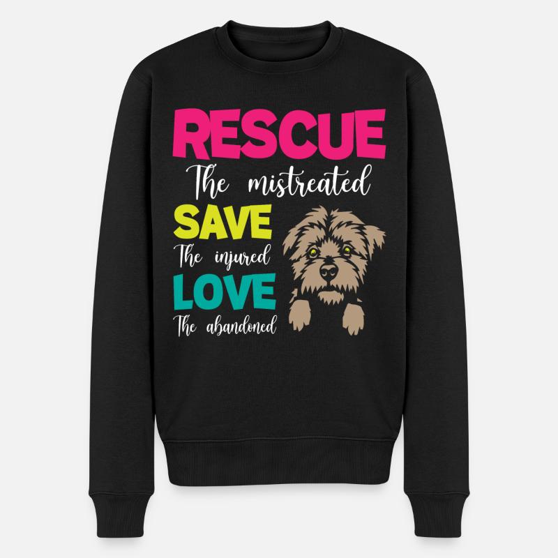 Sauvez les chiens d’amour - Pull Premium bio Homme - noir