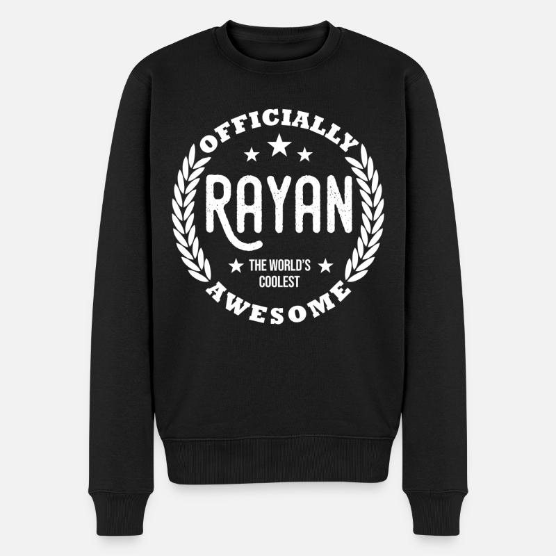RAYAN personalisierter Vorname - Männer Premium Bio Pullover - Schwarz