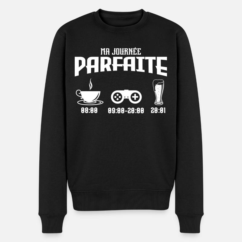 Manette | Ma journée parfaite - Pull Premium bio Homme - noir