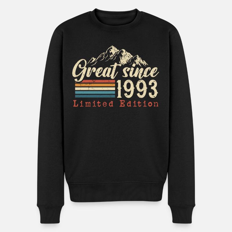 1993 Jahrgang geboren Geburtstag Geschenk - Männer Premium Bio Pullover - Schwarz
