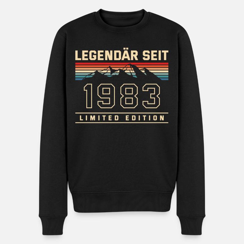 Vintage 1983 Jahrgang Berge 40 Geburtstag Geschenk - Männer Premium Bio Pullover - Schwarz