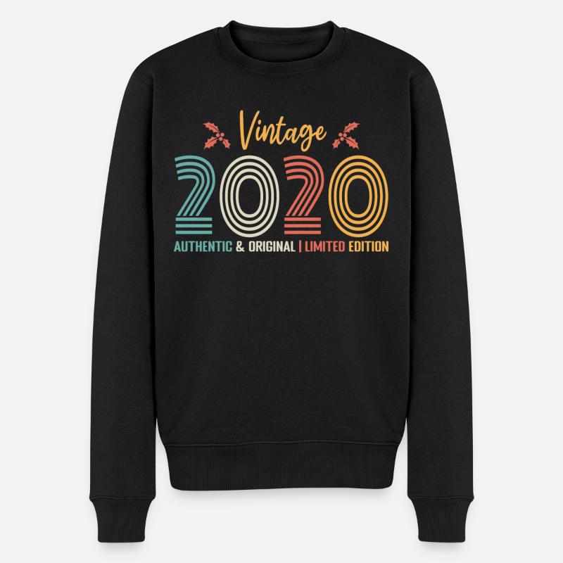 Geburtstag 2020 Geburtstag 2020 Retro - Männer Premium Bio Pullover - Schwarz