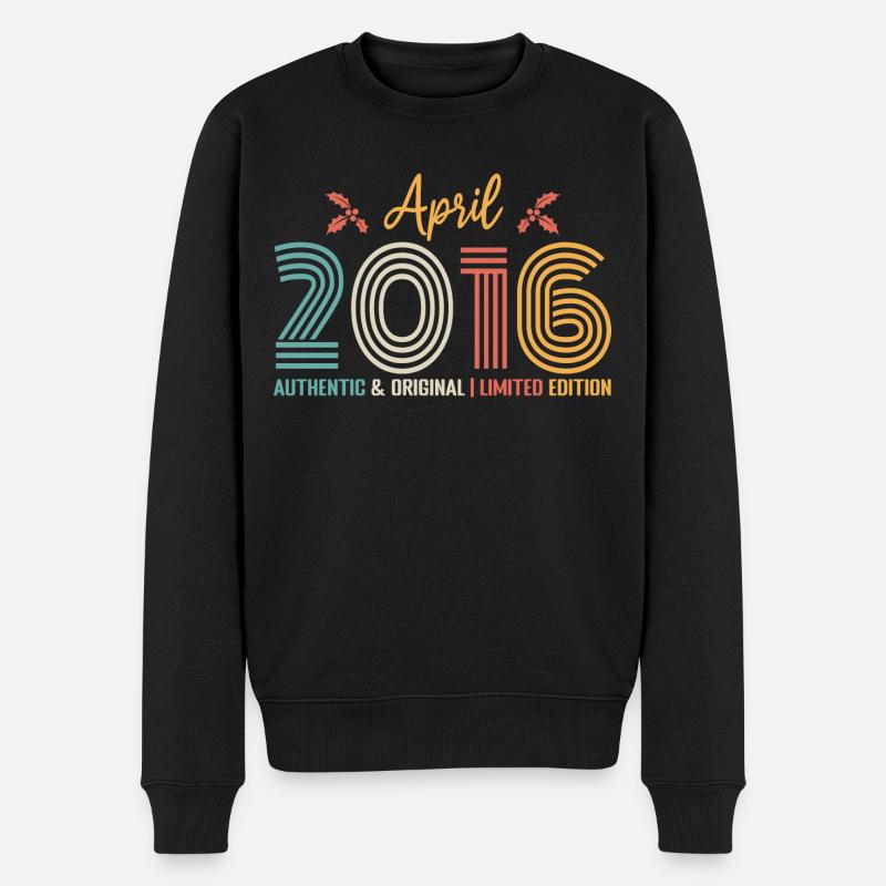 April 2016 Jubiläum April 2016 Retro - Männer Premium Bio Pullover - Schwarz