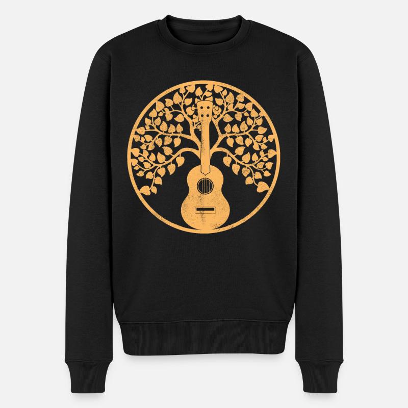Ukulélé Arbre Mandala Sépia - Pull Premium bio Homme - noir