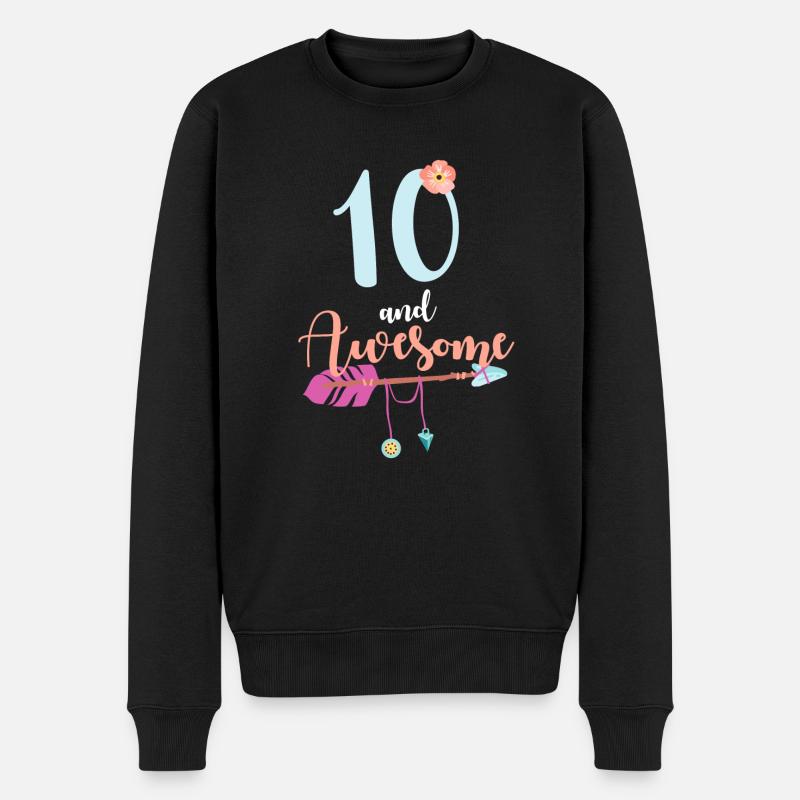 Teenager 10 Jahre 2011 10. Geburtstag Mädchen Frau - Männer Premium Bio Pullover - Schwarz