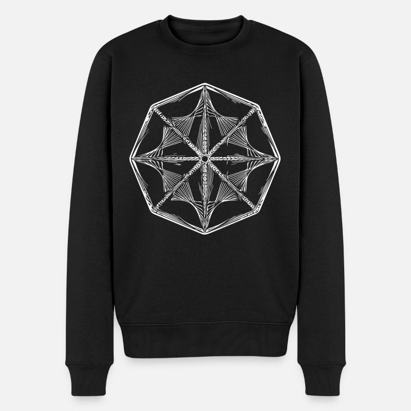 Geometrie Muster Form - Männer Premium Bio Pullover - Schwarz