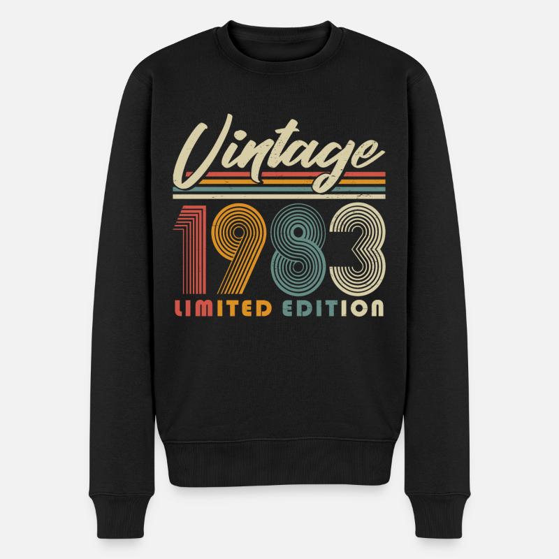 1983 millésime vintage rétro anniversaire - Pull Premium bio Homme - noir