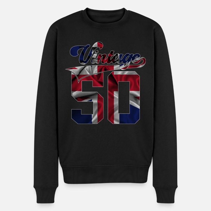 76E ANNIVERSAIRE BRITANNIQUE ANNÉES 1950 - Pull Premium bio Homme - noir