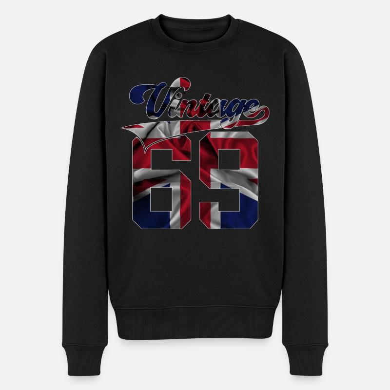 57. GEBURTSTAG UK VINTAGE 1969 - Männer Premium Bio Pullover - Schwarz