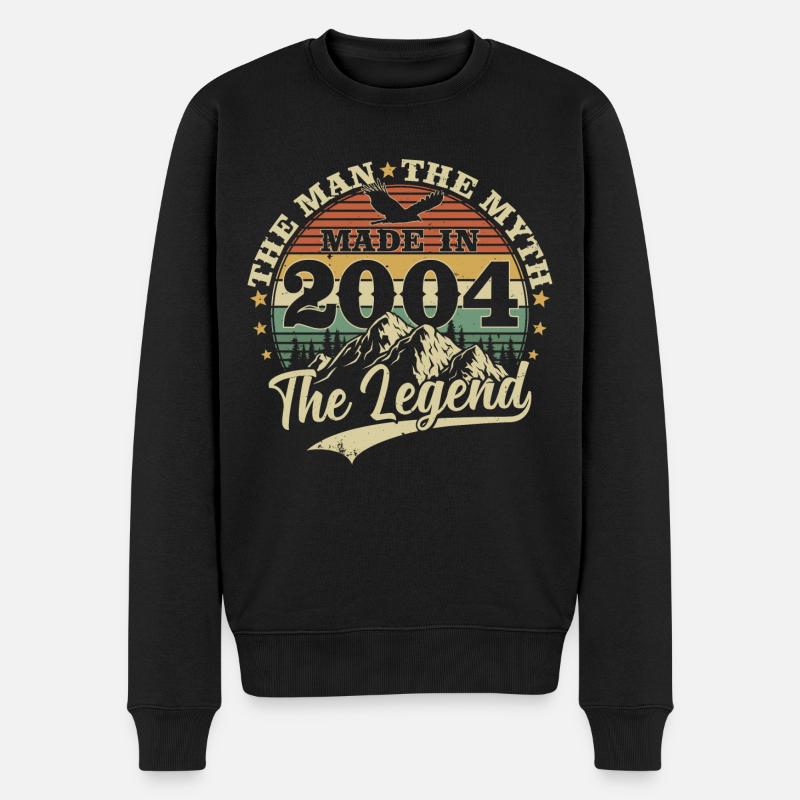 Jahrgang 2004 geboren Mann Mythos Legende - Männer Premium Bio Pullover - Schwarz