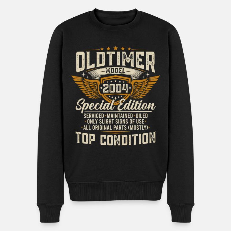 Oldtimer 2004 Jahrgang geboren Geburtstag Geschenk - Männer Premium Bio Pullover - Schwarz