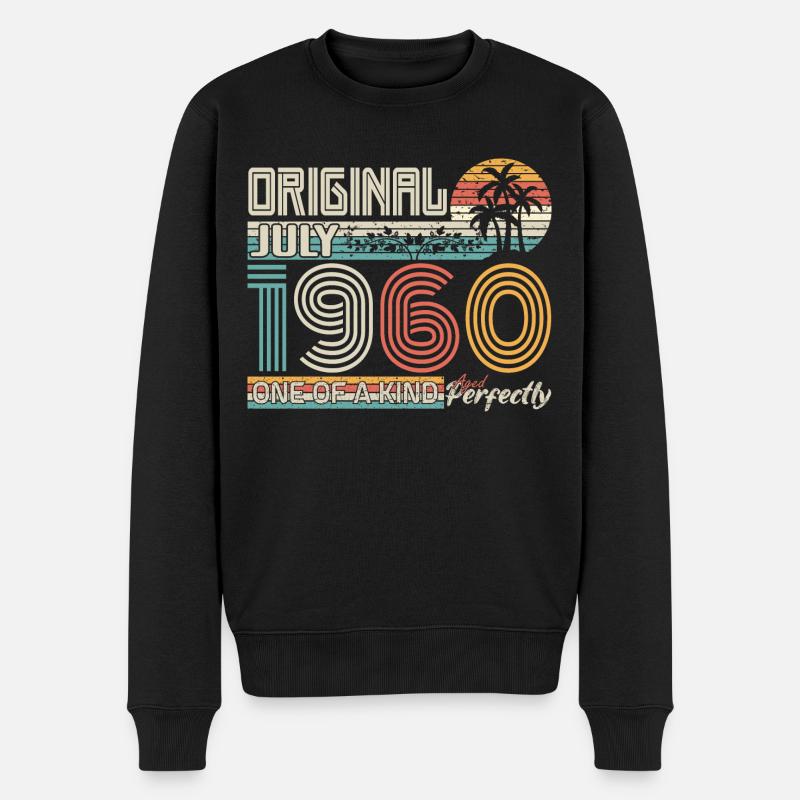 Juli 1960 Geburtstag Juli 1960 Geschenk - Männer Premium Bio Pullover - Schwarz