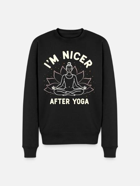 Funny Yoga Meditation Chakra Pun - Men's Premium Organic Jumper - black