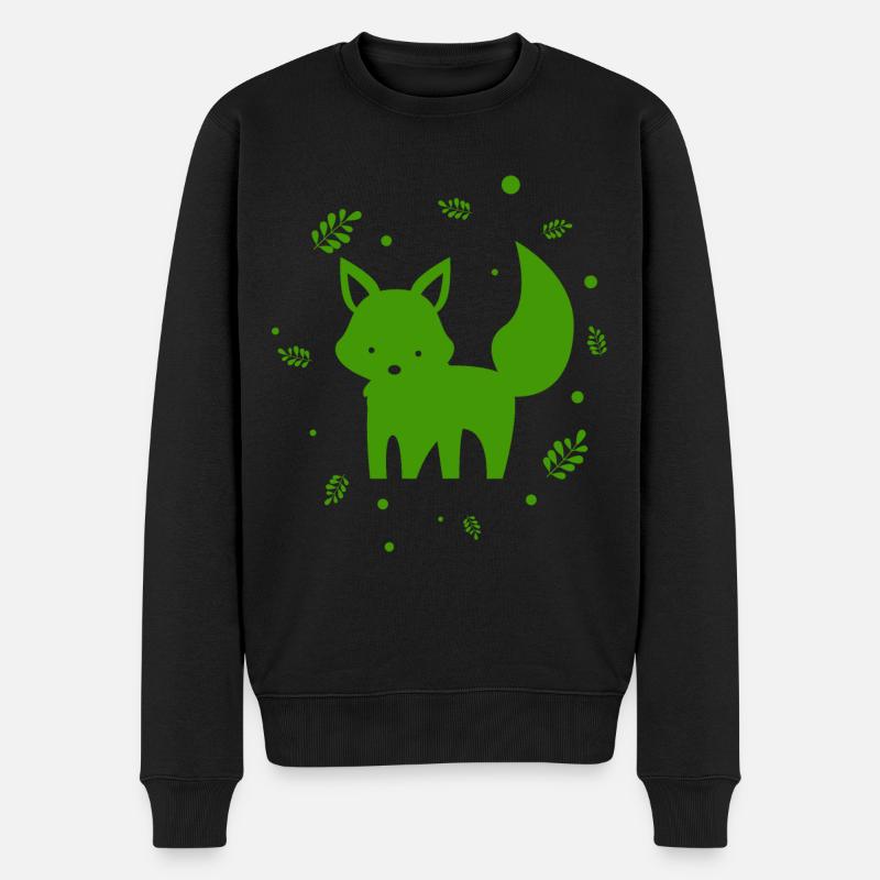 Fuchs - Tier - Zoo - Tierfreund - Naturschutz - Männer Premium Bio Pullover - Schwarz