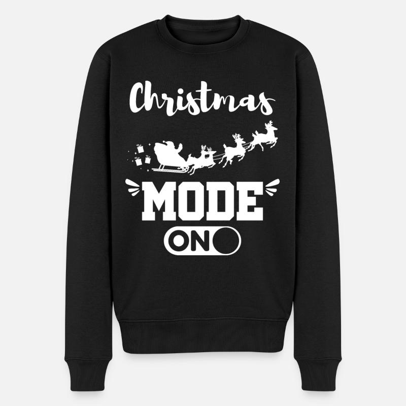 Santa Weihnachten Spruch - Männer Premium Bio Pullover - Schwarz