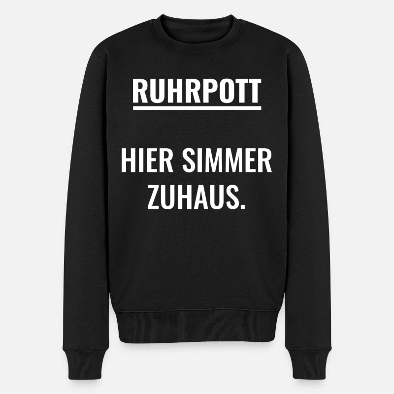 Hier simmer zuhaus - Männer Premium Bio Pullover - Schwarz
