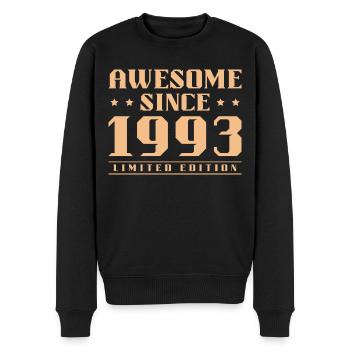 Geboren in 1993 Baujahr Geburtstag Geschenk - Männer Premium Bio Pullover - Schwarz - Vorne - Nico (187cm)